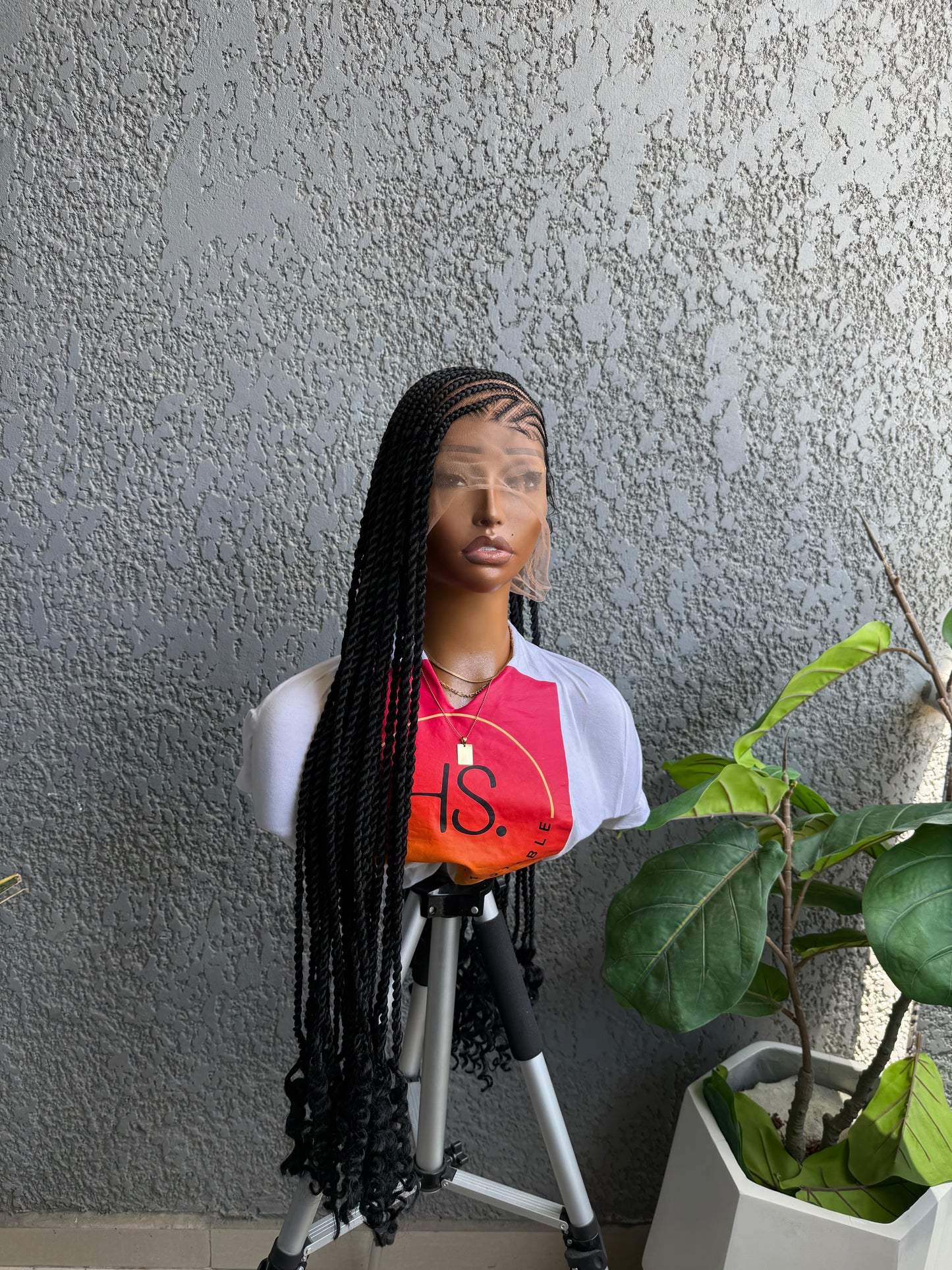 Lemonade Half Up/Down Cornrow Braided Wig - HD Transparent Full Lace Braided Wig With Baby Hairs