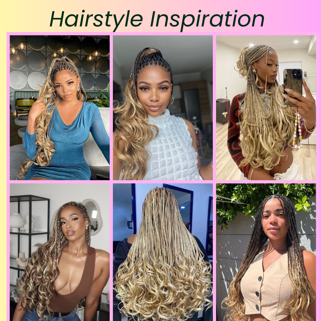 Knotless Box Braids Wig - 13x8 Transparent Lace Braided Wig - 30 Inch French Curls Braided Wig Hairstyle (Wine - 33)