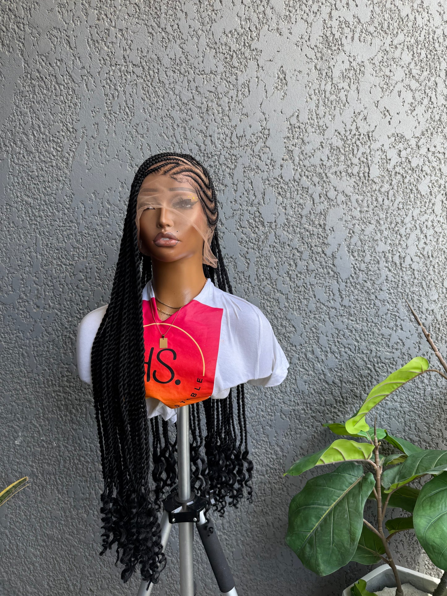 Lemonade Half Up/Down Cornrow Braided Wig - HD Transparent Full Lace Braided Wig With Baby Hairs