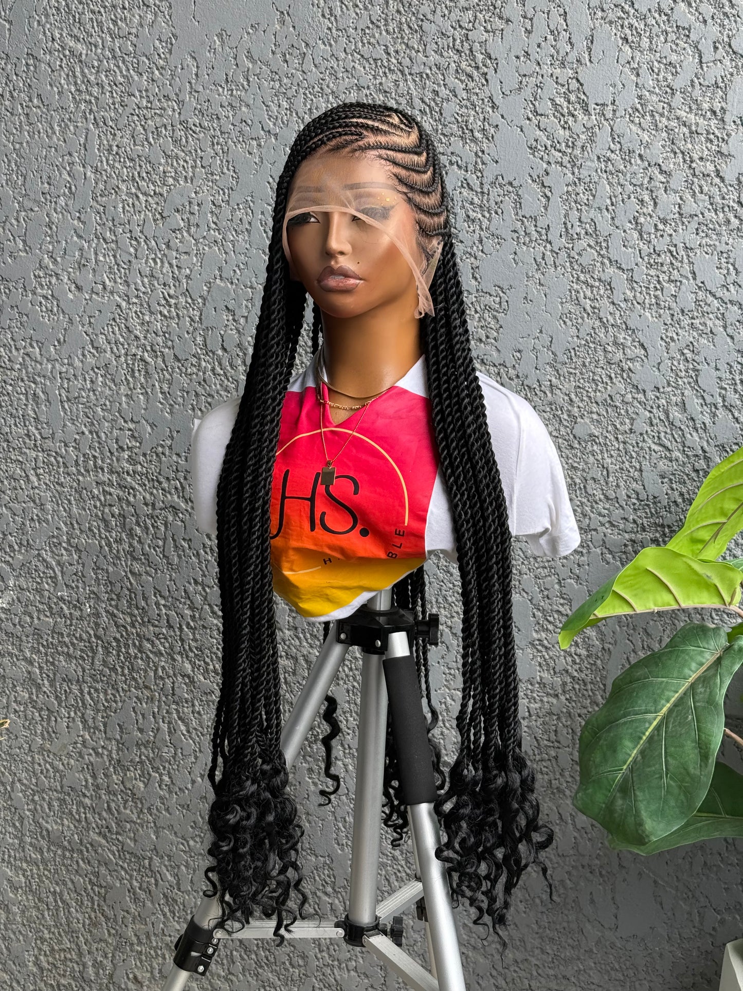 Lemonade Half Up/Down Cornrow Braided Wig - HD Transparent Full Lace Braided Wig With Baby Hairs