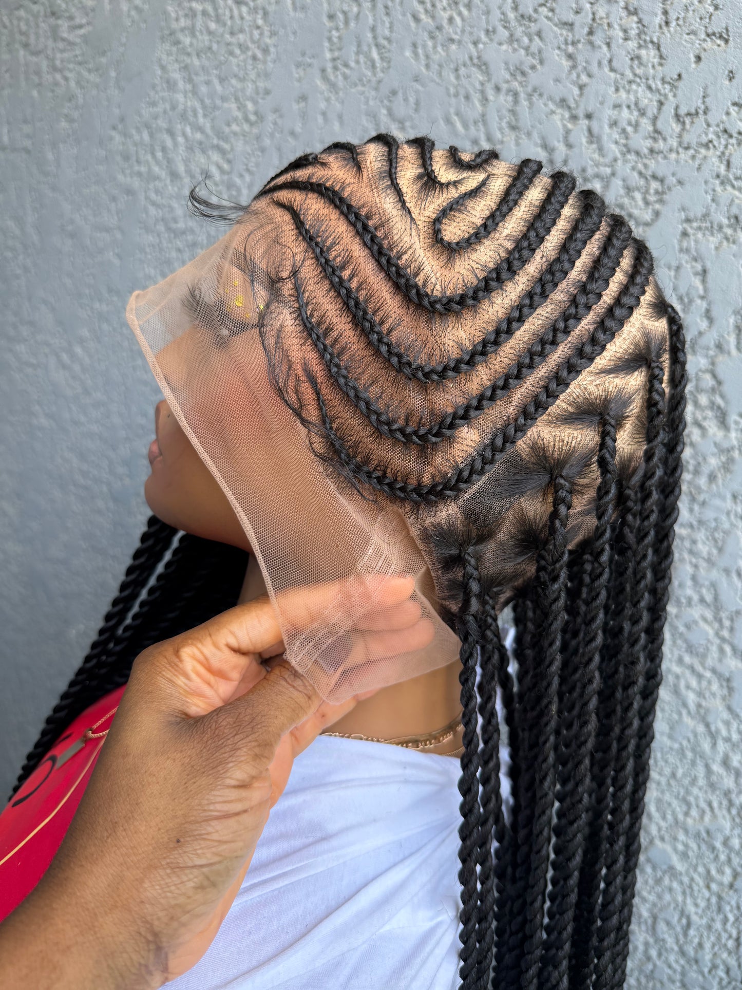 Lemonade Half Up/Down Cornrow Braided Wig - HD Transparent Full Lace Braided Wig With Baby Hairs
