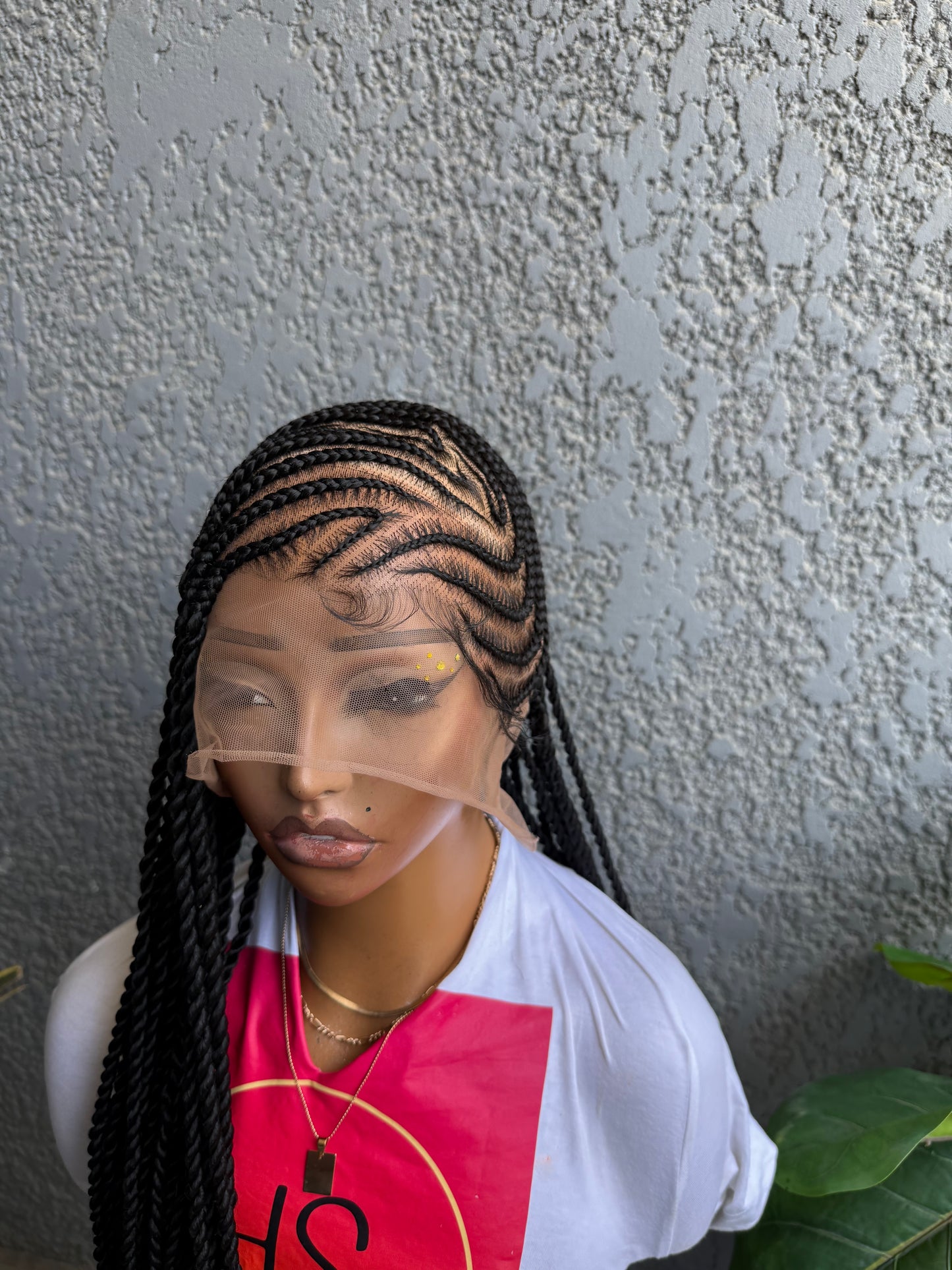 Lemonade Half Up/Down Cornrow Braided Wig - HD Transparent Full Lace Braided Wig With Baby Hairs