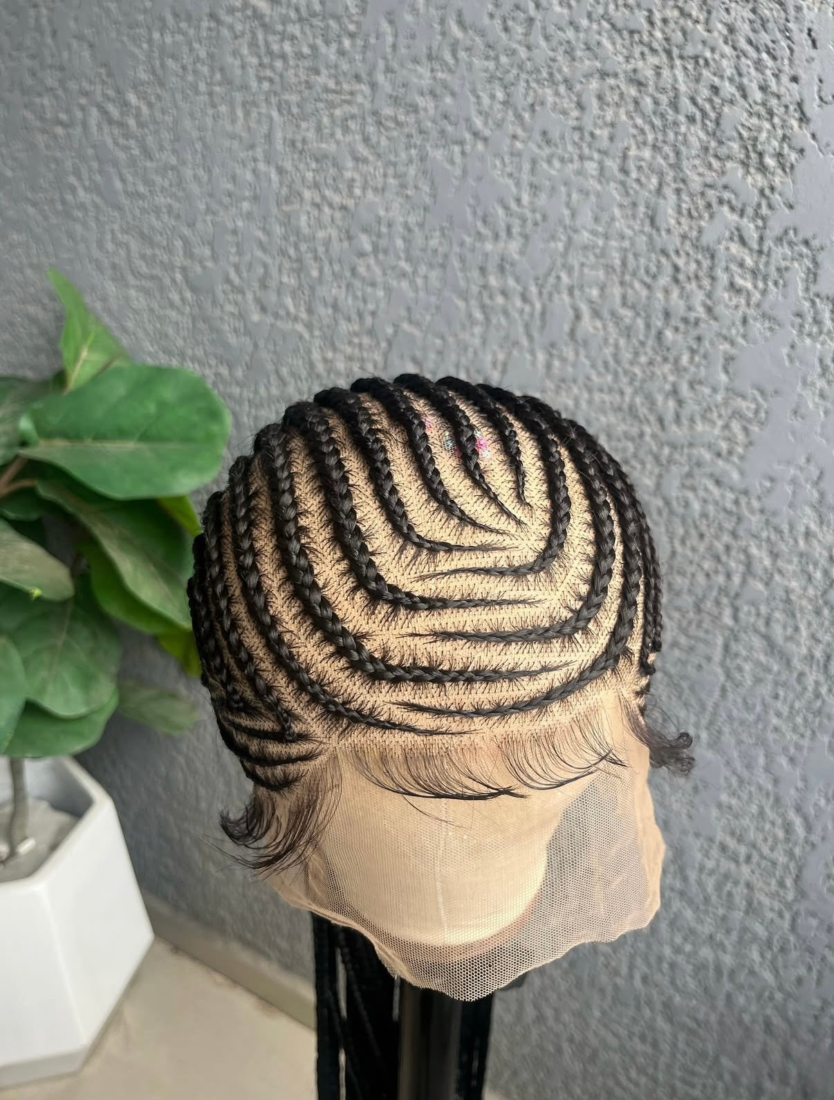 Fulani Cornrow Braided Wig - HD Transparent Full Lace Braided Wig With Baby Hairs - Freestyle Braid Hairstyle