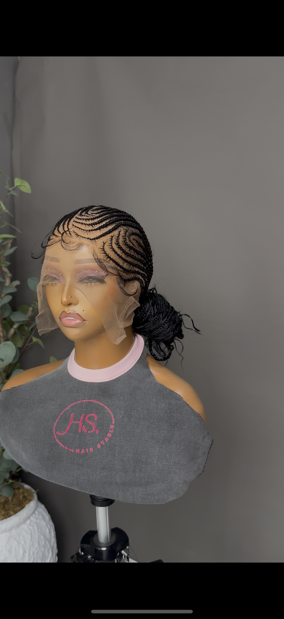 Fulani Cornrow with NeoSilk Boho Curls - Full Lace Braided Wig With Baby Hairs