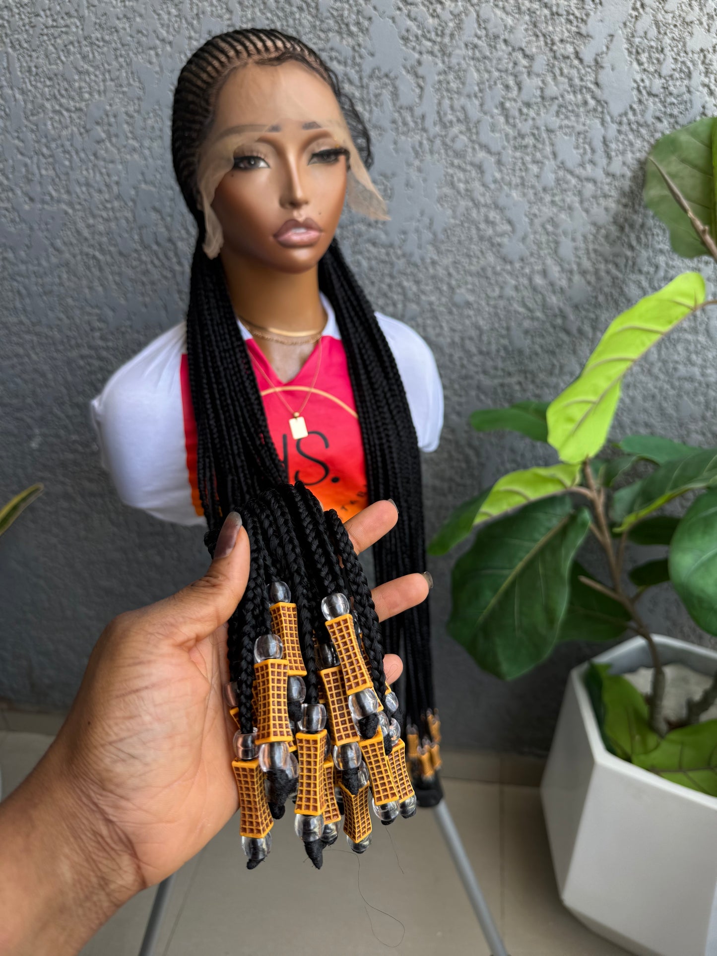 Straight Cornrow Braided Wig - HD Transparent Full Lace Braided Wig With Baby Hairs - Straight Back Hairstyle