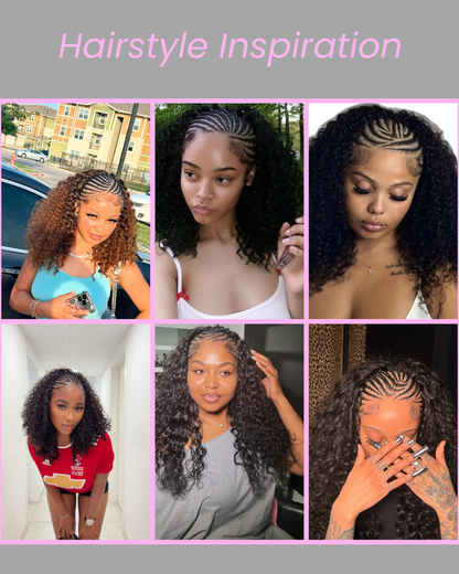 June - Fulani Cornrow Braided Wig with Curls| Full Lace Fulani Wig