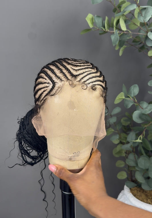 Fulani Cornrow with Neosilk™ Boho Curls